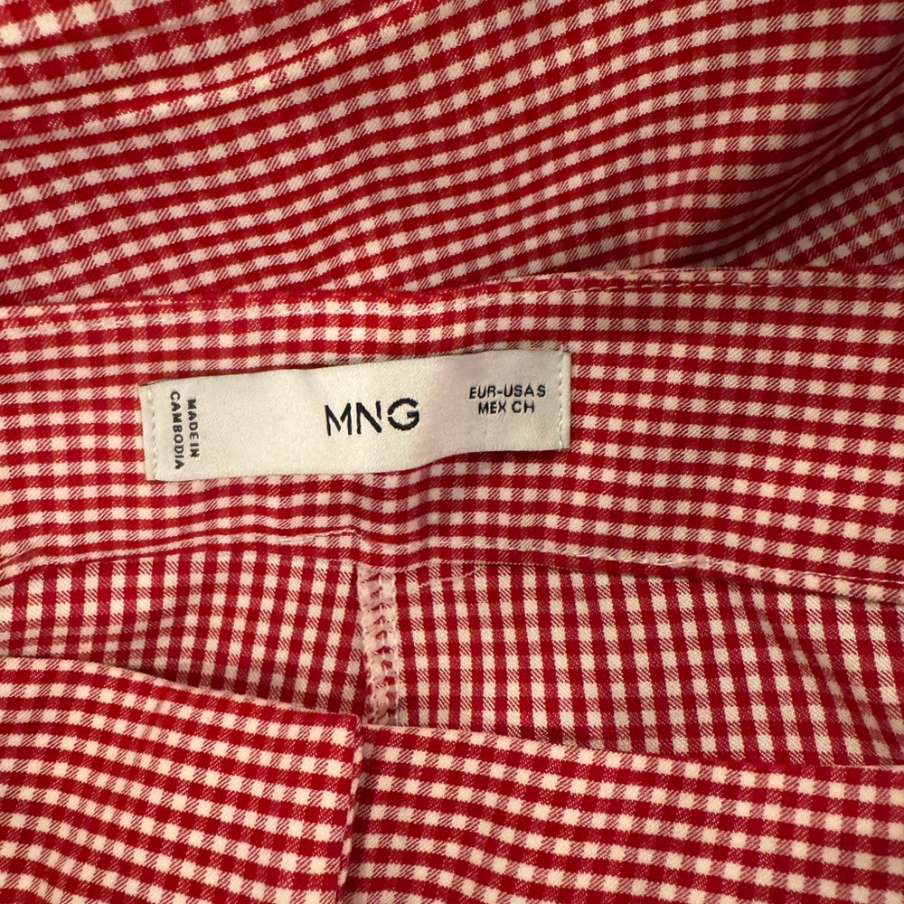 Mango Gingham-Check Cropped Pants - image 3